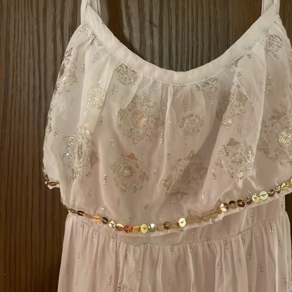 Girls size 10 white cotton summer dress with sequins and glitter. - Picture 6 of 6